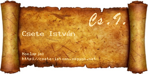 Csete István névjegykártya